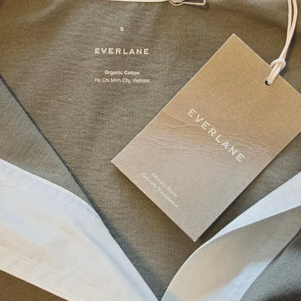 Everlane Polo Dress Womens Size Small Gray Above Knee 100% Organic Cotton NWT - Picture 3 of 9